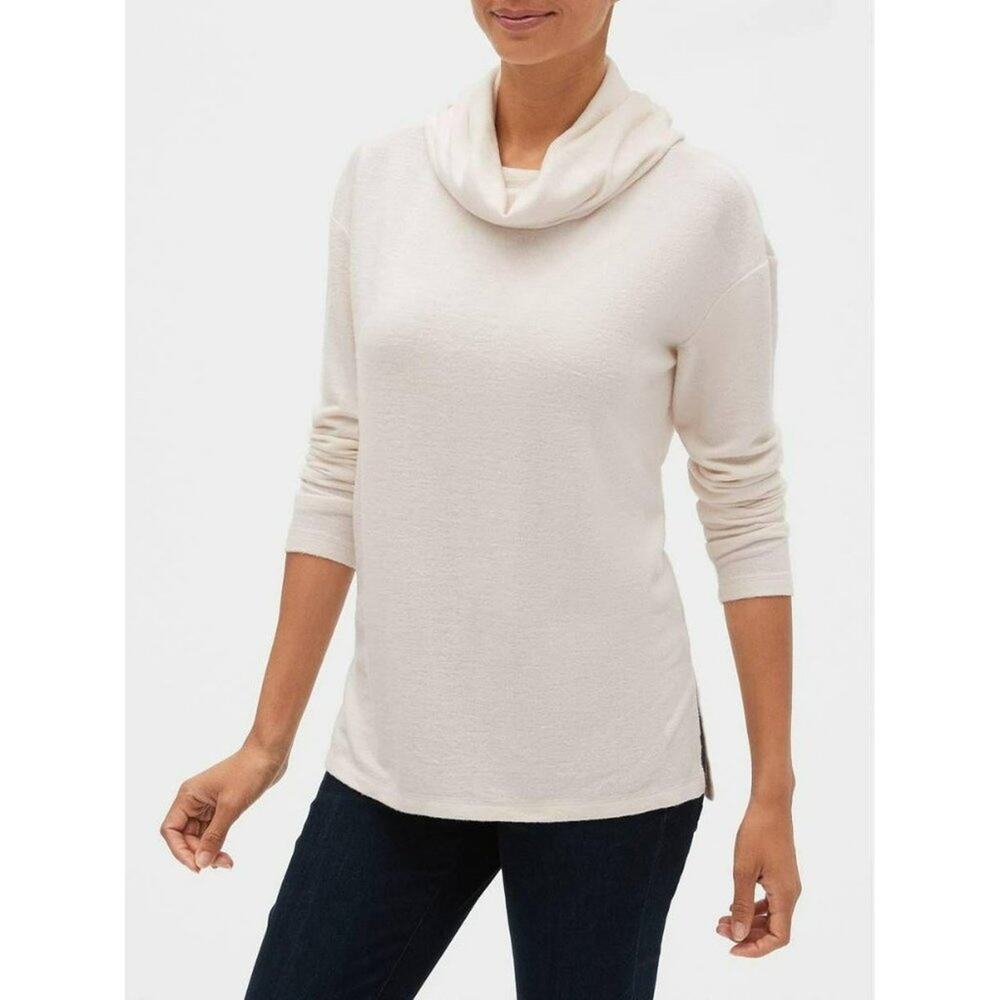 GAP Soft Spun Cowl Sweater Oyster Pullover Cozy Neutral Womens XXL